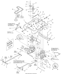 Carrier And Transmission Group Diagram and Parts List for 2690519 (107277741)(2005) Briggs and Stratton Lawn Tractor